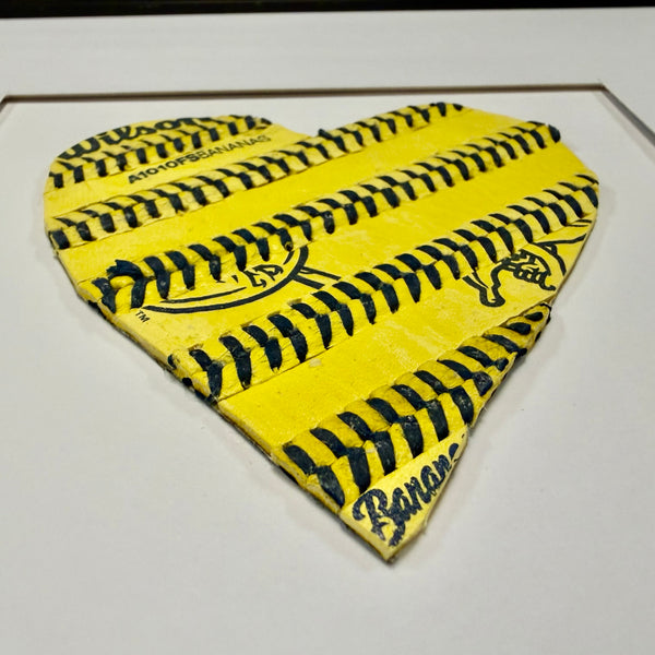 Upcycled Banana Ball Handmade Framed Heart