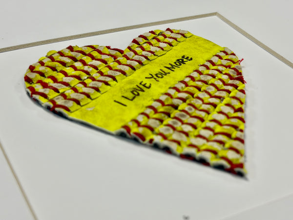 Framed Softball Heart "I LOVE YOU MORE” Artwork | Handmade Coach Player Gift Idea