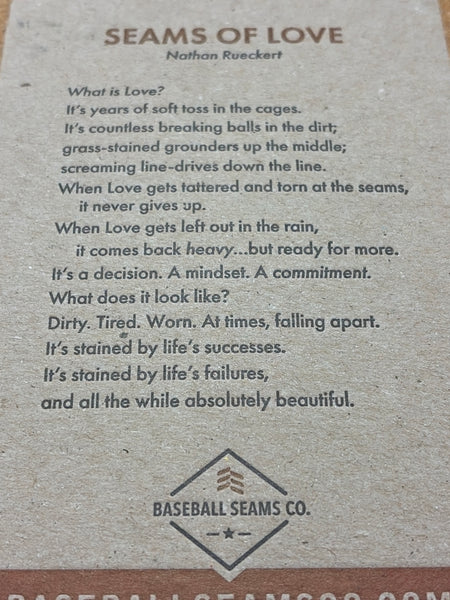 Framed Softball Heart "I LOVE YOU MORE” Artwork | Handmade Coach Player Gift Idea