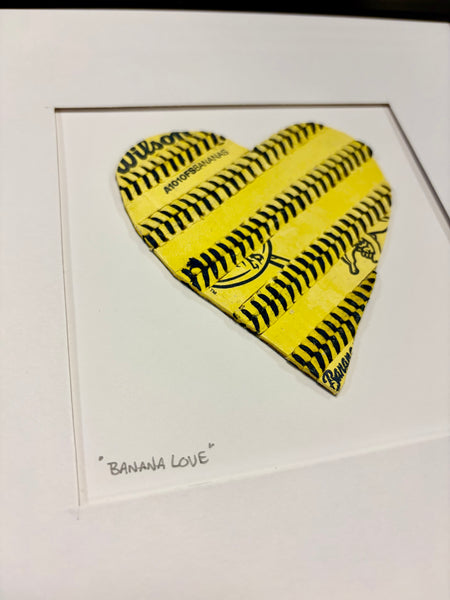 Upcycled Banana Ball Handmade Framed Heart