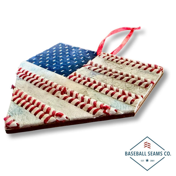 2026 Release “Home of the Brave” Patriotic Home Plate Christmas Ornament