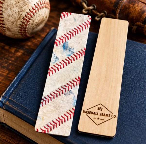 Handmade Authentic Baseball Leather and Seams Bookmark