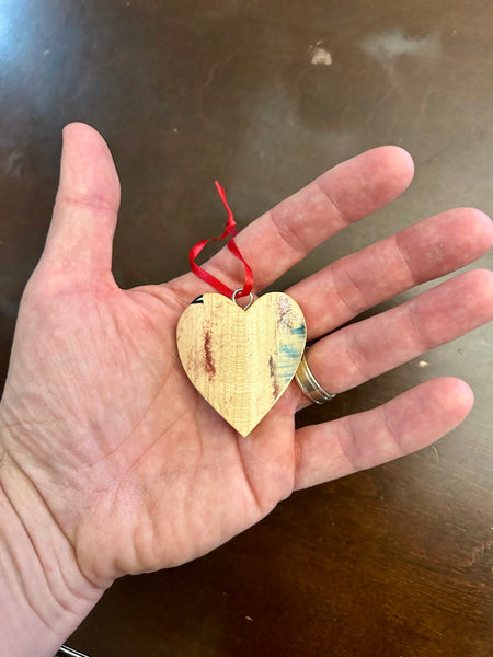 Wood Bat Heart Shaped Ornaments - Small Batch No. 18