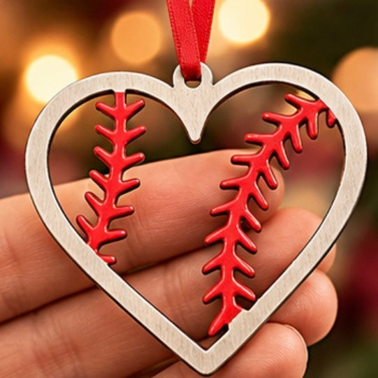 Steel Love Heart Shaped Christmas Ornament