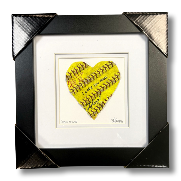 Softball Heart Artwork titled “Seams of Love”