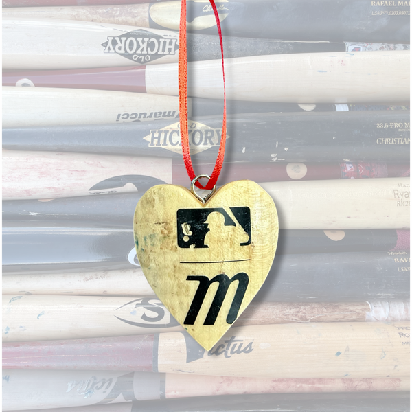 Wood Bat Heart Shaped Ornaments - Small Batch No. 18