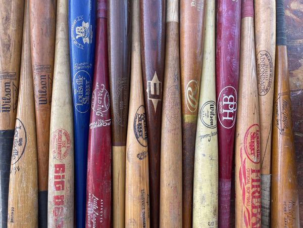 Reclaimed Wood Bat Heart Ornaments