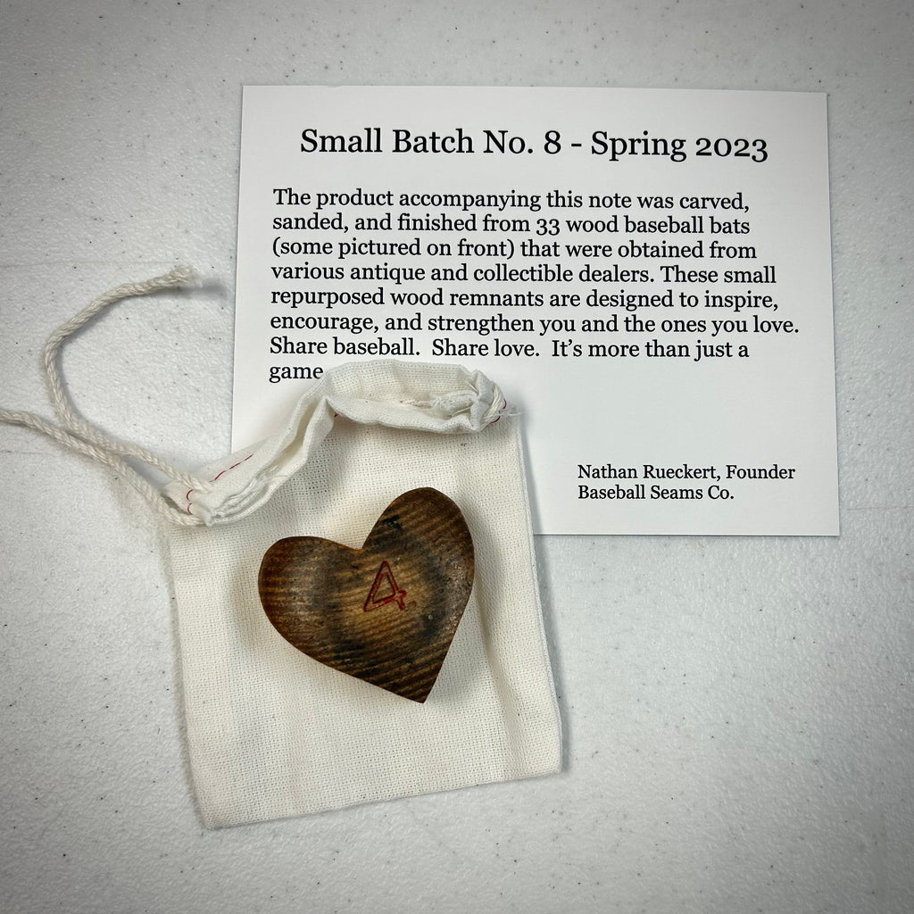 Wood Baseball Bat Knob Hearts