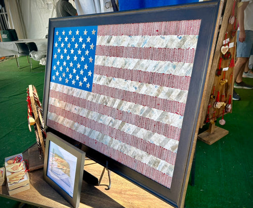 America’s Flag 24x36 Original Artwork - made from actual baseballs