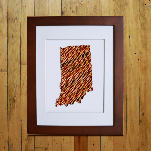 “America At The Seams” Framed Print of State Artwork