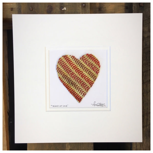 "Seams of Love" Baseball Heart Original Artwork