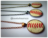 Baseball Seam Pendant Necklace