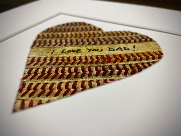Customizable Baseball Heart Print in 10x10 White Matting