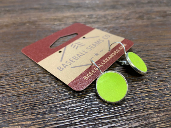 Softball Yellow Leather Earrings
