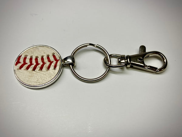 Silver Baseball Seam Keychain