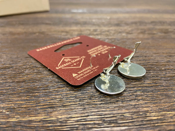 Softball Yellow Leather Earrings