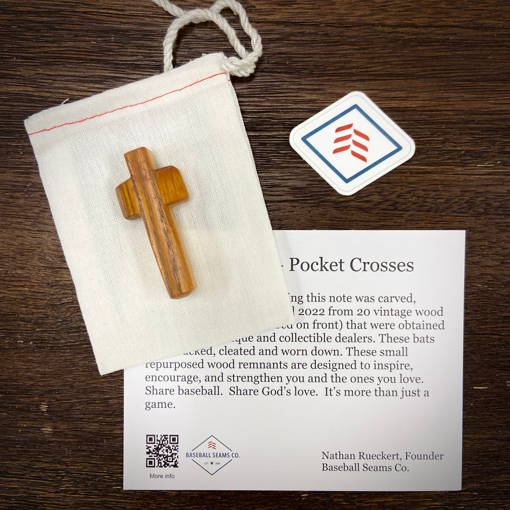 Small Batch No. 8 Wood Baseball Bat Pocket Crosses