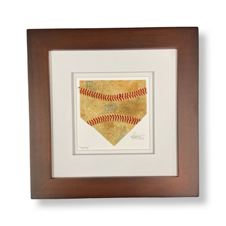 “America’s Game” Baseball Original Artwork in 8x10 Sandlot Style Distressed Wood Plank Frame