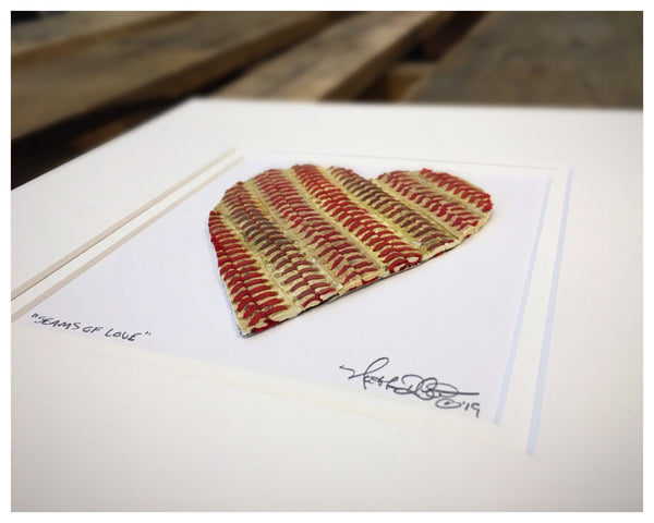 "Seams of Love" Baseball Heart Original Artwork