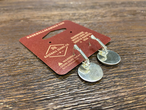 Softball Yellow Leather Earrings