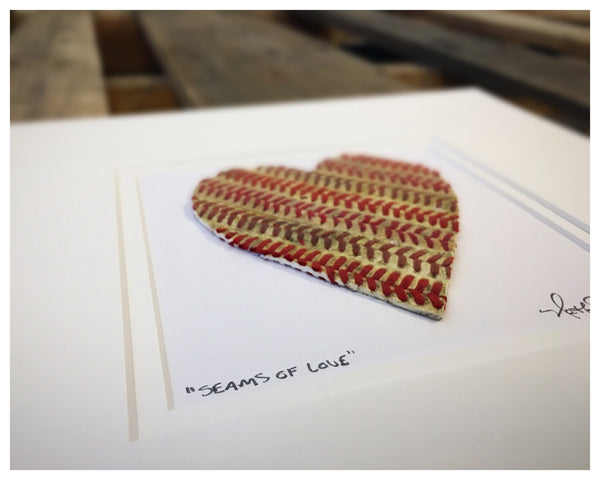 "Seams of Love" Baseball Heart Original Artwork