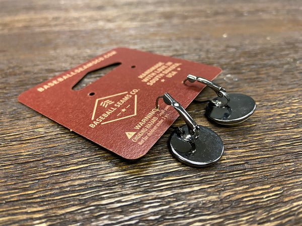 Softball Yellow Leather Earrings