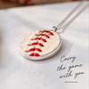 Baseball Seam Dainty Chain Pendant Necklace