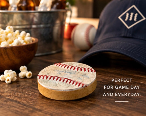 2.5in Wood Magnetic Bottle Opener Handcrafted with Authentic Used Baseballs
