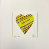 Framed Softball Heart 