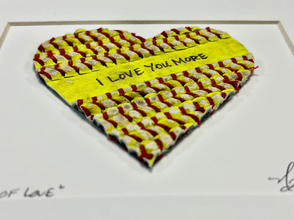 Framed Softball Heart "I LOVE YOU MORE” Artwork | Handmade Coach Player Gift Idea