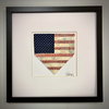 Baseball American Flag Home Plate 10x10 Framed Art | 