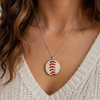 Baseball Seam Dainty Chain Pendant Necklace