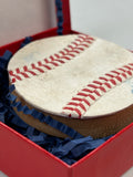 2.5in Wood Magnetic Bottle Opener Handcrafted with Authentic Used Baseballs