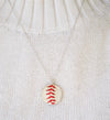 Baseball Seam Dainty Chain Pendant Necklace