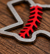 Texas Baseball Christmas Ornament Laser Cut from Steel