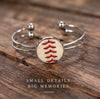 Baseball Seam Silver Bangle