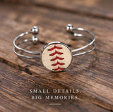 Baseball Seam Silver Bangle