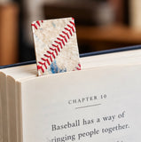 Handmade Authentic Baseball Leather and Seams Bookmark
