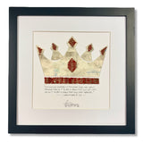Crown of the Champion Framed Baseball Original Art - Upcycled from Authentic Worn Baseballs