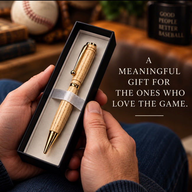 Baseball Bat Wood Pen - Carved from an actual Broken Bat