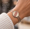 Baseball Seam Silver Bangle