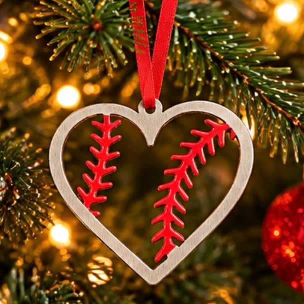 Steel Love Heart Shaped Christmas Ornament
