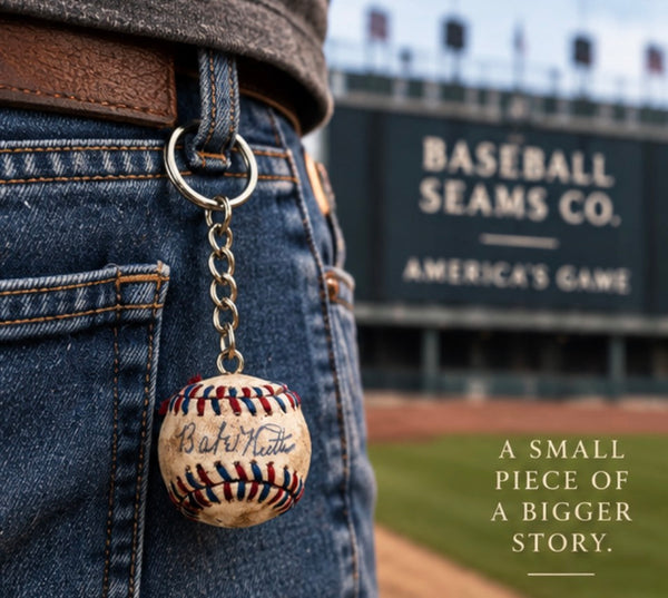 Sandlot Style Babe Ruth Replica Autograph 1.5in Miniature Baseball Keychain