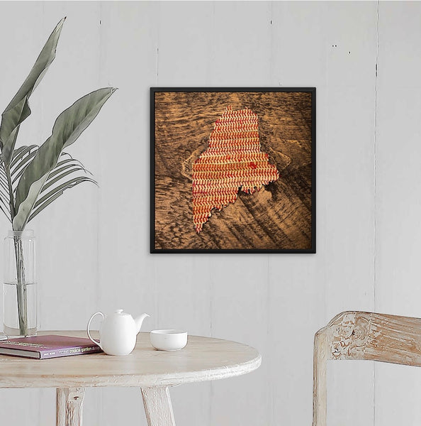 Maine 16x16 Floating Frame Fine Art Canvas Print from The America at the Seams Project LE/250