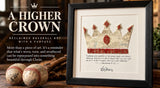 Crown of the Champion Framed Baseball Original Art - Upcycled from Authentic Worn Baseballs