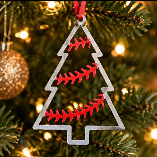 "THE TREE" - Steel Baseball Christmas Ornament