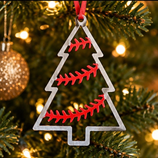 "THE TREE" - Steel Baseball Christmas Ornament