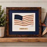 Patriotic Baseball American Flag Style Original Art in 11x14 Brown Frame titled “America’s Game”