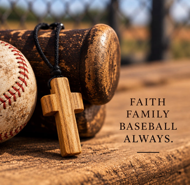 Baseball Bat Handle Cross Necklaces