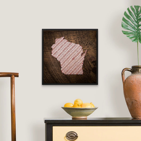Wisconsin 16x16 Floating Frame Fine Art Canvas Print from The America at the Seams Project LE/250